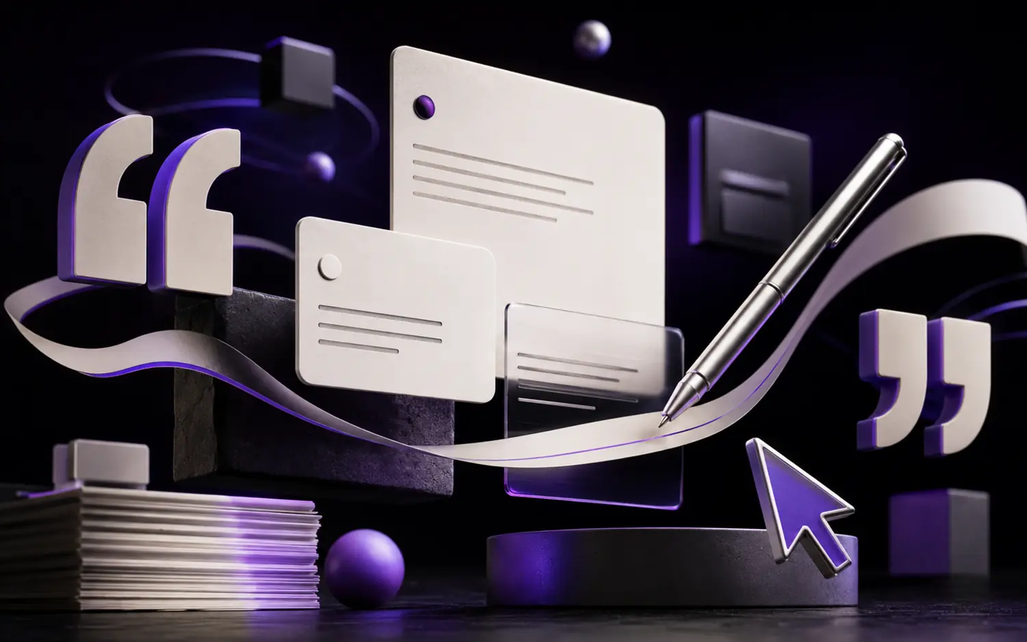 3D copywriting and content visual