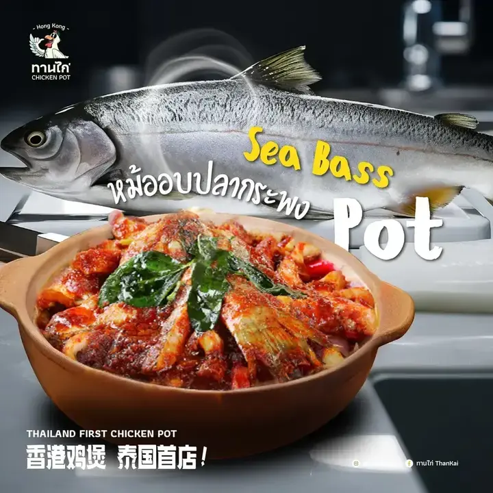 Sea bass chicken pot social campaign artwork